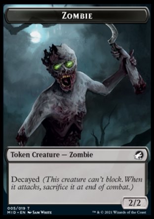 Zombie (005) // Vampire Double-Sided Token [Innistrad: Midnight Hunt Tokens] | Galaxy Games LLC