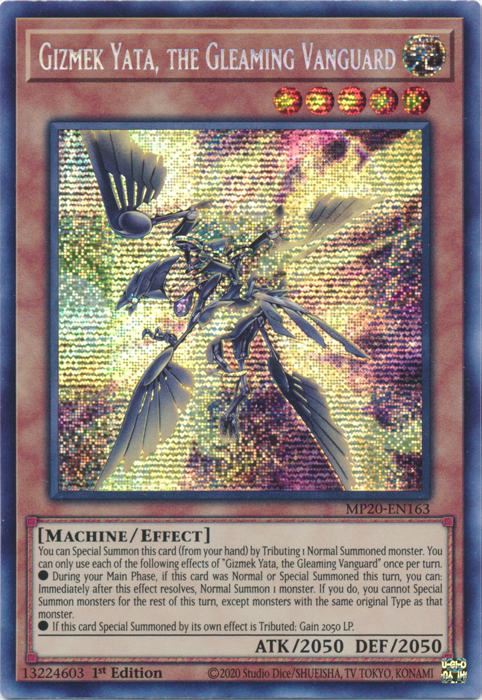 Gizmek Yata, the Gleaming Vanguard [MP20-EN163] Prismatic Secret Rare | Galaxy Games LLC