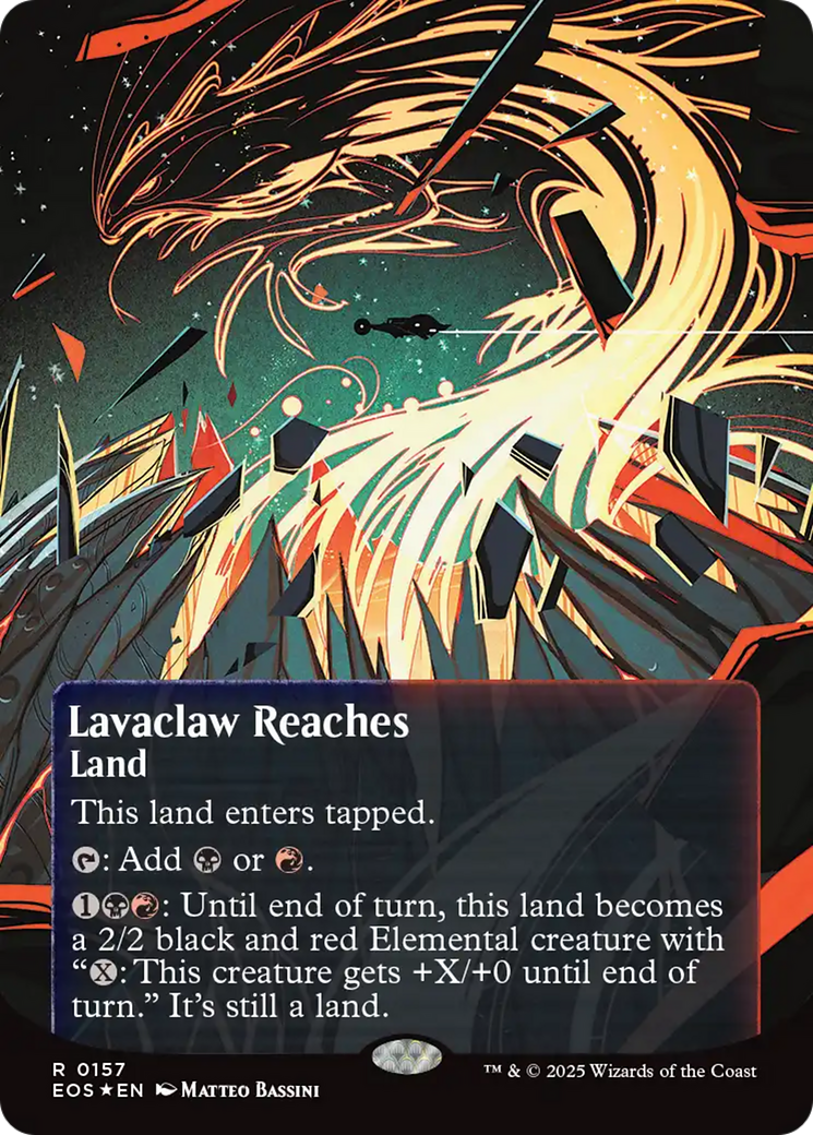 Lavaclaw Reaches (0157) (Borderless) (Galaxy Foil) [Edge of Eternities: Stellar Sights] | Galaxy Games LLC
