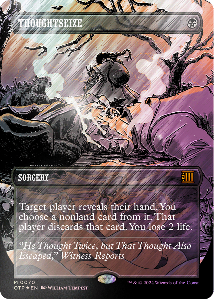 Thoughtseize (Textured Foil) [Outlaws of Thunder Junction: Breaking News] | Galaxy Games LLC