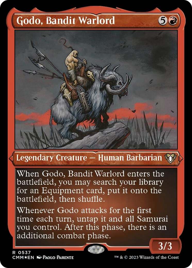 Godo, Bandit Warlord (Foil Etched) [Commander Masters] | Galaxy Games LLC