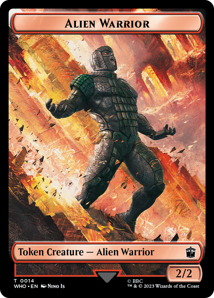 Soldier // Alien Warrior Double-Sided Token [Doctor Who Tokens] | Galaxy Games LLC