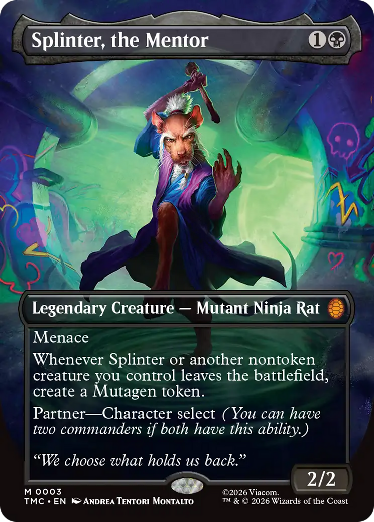 Splinter, the Mentor (Borderless) [Teenage Mutant Ninja Turtles Commander] | Galaxy Games LLC