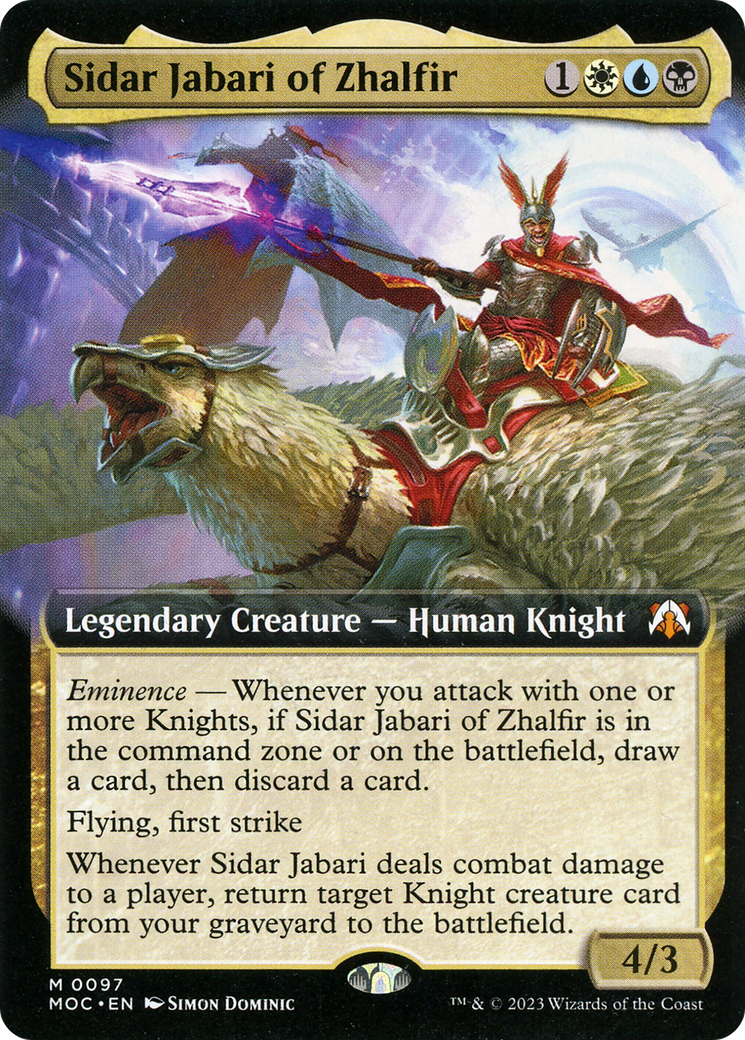 Sidar Jabari of Zhalfir (Extended Art) [March of the Machine Commander] | Galaxy Games LLC