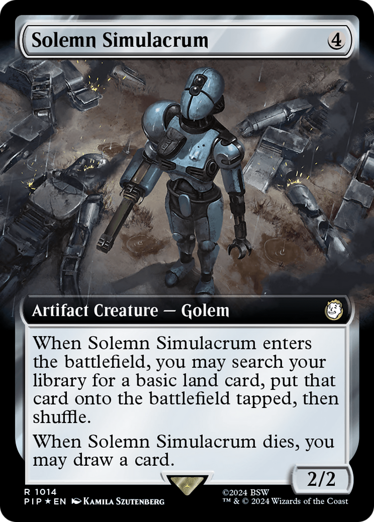 Solemn Simulacrum (Extended Art) (Surge Foil) [Fallout] | Galaxy Games LLC