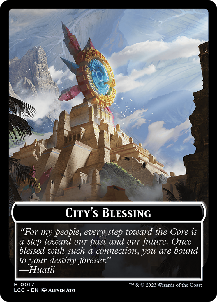 City's Blessing // Dinosaur Double-Sided Token [The Lost Caverns of Ixalan Commander Tokens] | Galaxy Games LLC