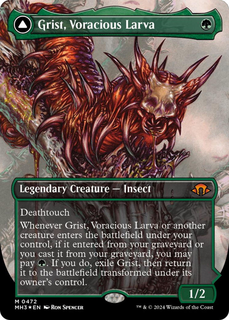 Grist, Voracious Larva // Grist, the Plague Swarm (Borderless) (Textured Foil) [Modern Horizons 3] | Galaxy Games LLC