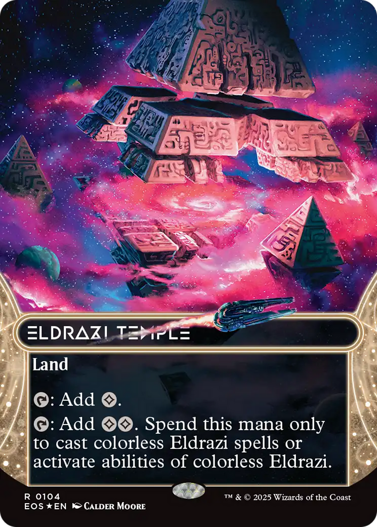 Eldrazi Temple (0104) (Borderless) (Galaxy Foil) [Edge of Eternities: Stellar Sights] | Galaxy Games LLC