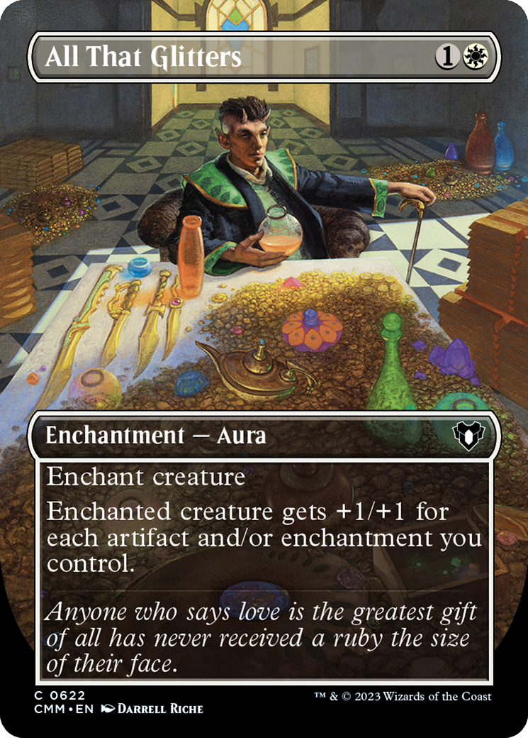 All That Glitters (Borderless Alternate Art) [Commander Masters] | Galaxy Games LLC