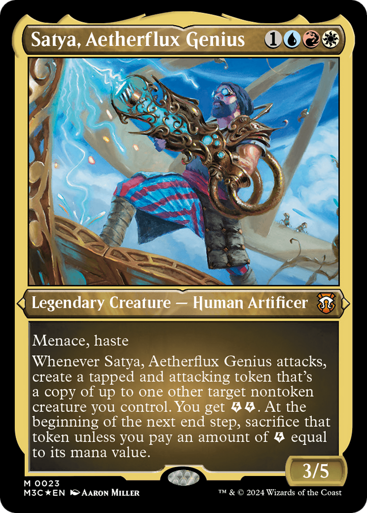 Satya, Aetherflux Genius (Foil Etched) [Modern Horizons 3 Commander] | Galaxy Games LLC