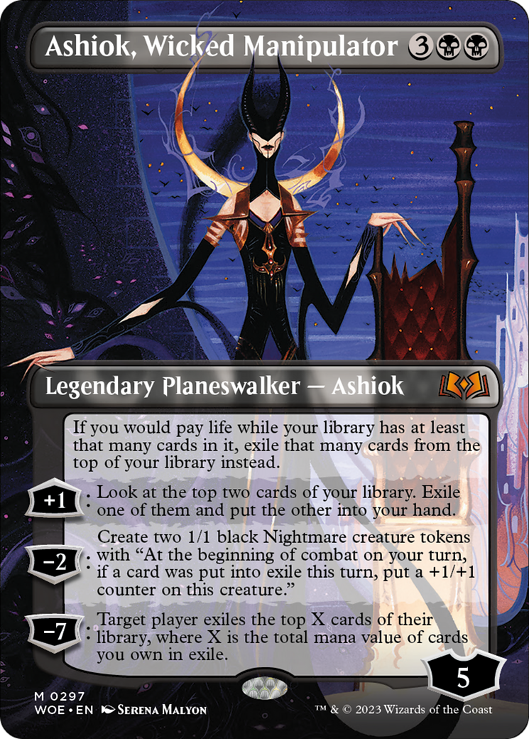 Ashiok, Wicked Manipulator (Borderless Alternate Art) [Wilds of Eldraine] | Galaxy Games LLC