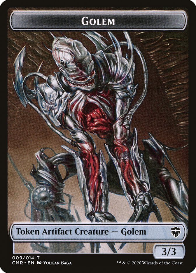 Golem // Zombie Double-Sided Token [Commander Legends Tokens] | Galaxy Games LLC