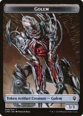 Golem // Rock Double-Sided Token [Commander Legends Tokens] | Galaxy Games LLC