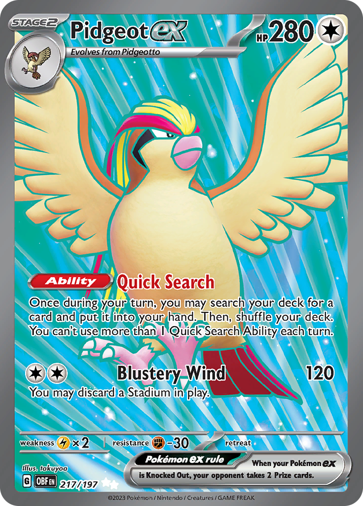 Pidgeot ex (217/197) [Scarlet & Violet: Obsidian Flames] | Galaxy Games LLC