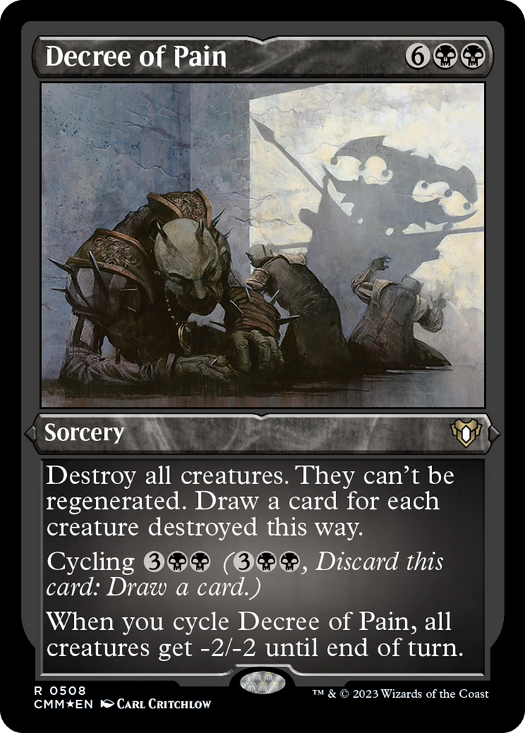 Decree of Pain (Foil Etched) [Commander Masters] | Galaxy Games LLC