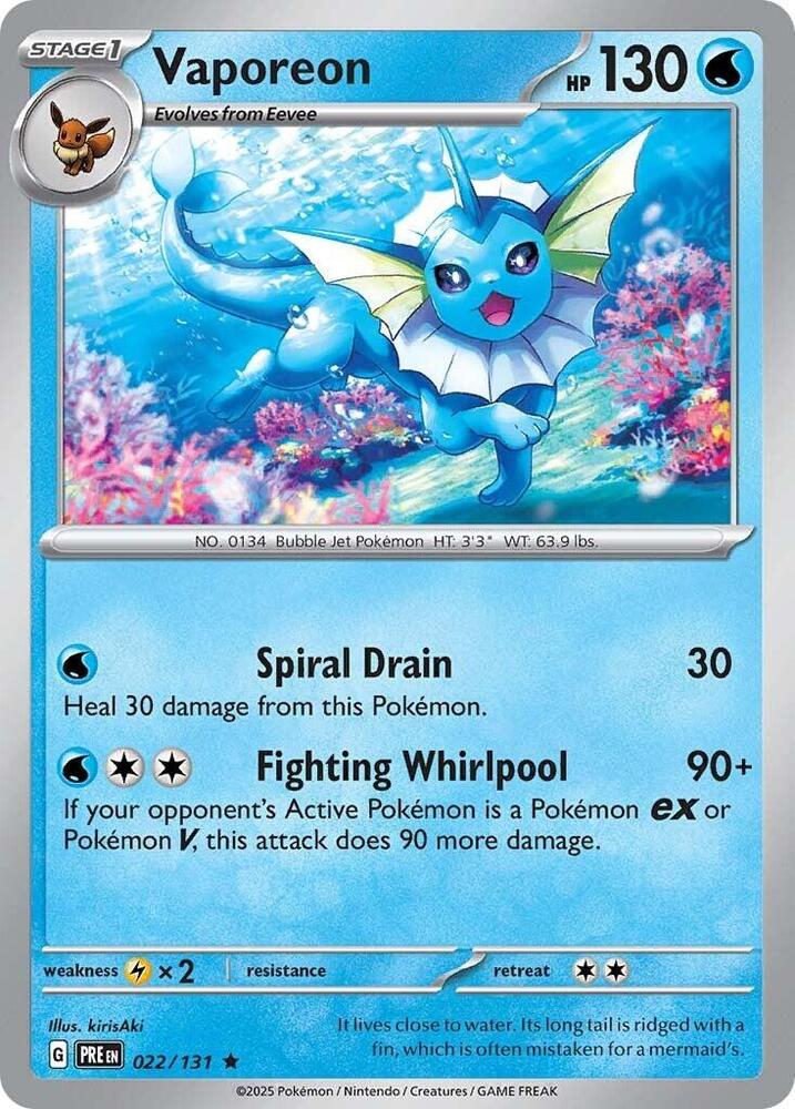 Vaporeon (022/131) [Scarlet & Violet: Prismatic Evolutions] | Galaxy Games LLC