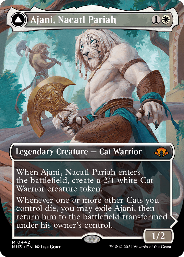 Ajani, Nacatl Pariah // Ajani, Nacatl Avenger (Borderless) [Modern Horizons 3] | Galaxy Games LLC