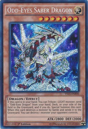 Odd-Eyes Saber Dragon [YS15-ENF00] Secret Rare | Galaxy Games LLC