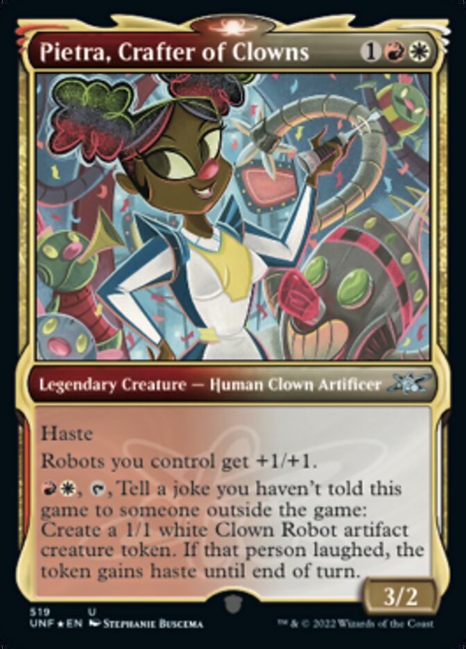 Pietra, Crafter of Clowns (Showcase) (Galaxy Foil) [Unfinity] | Galaxy Games LLC