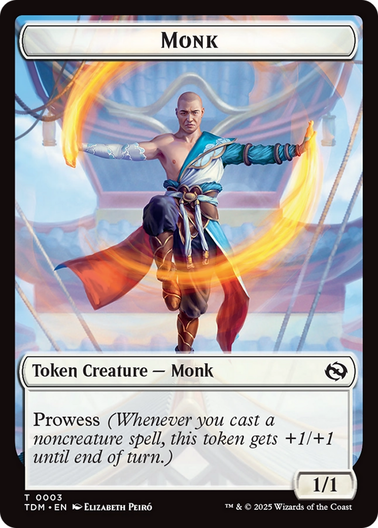 Bird // Monk Double-Sided Token [Tarkir: Dragonstorm Tokens] | Galaxy Games LLC