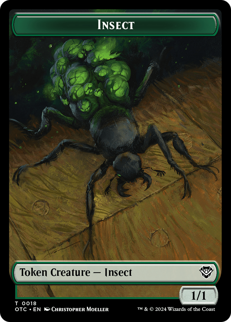 Insect // Elemental (0017) Double-Sided Token [Outlaws of Thunder Junction Commander Tokens] | Galaxy Games LLC