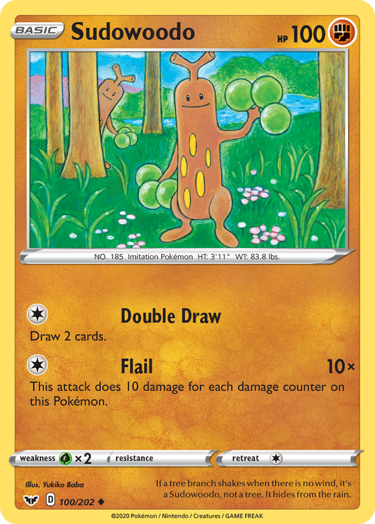 Sudowoodo (100/202) [Sword & Shield: Base Set] | Galaxy Games LLC