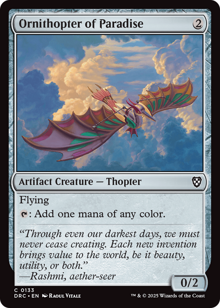 Ornithopter of Paradise [Aetherdrift Commander] | Galaxy Games LLC