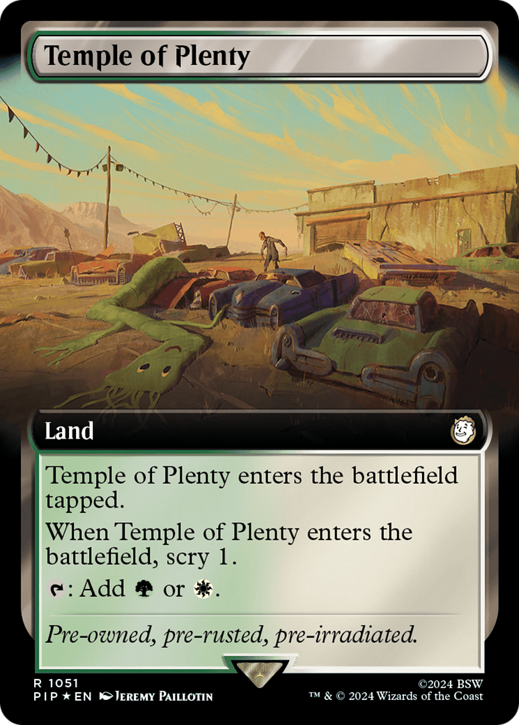 Temple of Plenty (Extended Art) (Surge Foil) [Fallout] | Galaxy Games LLC