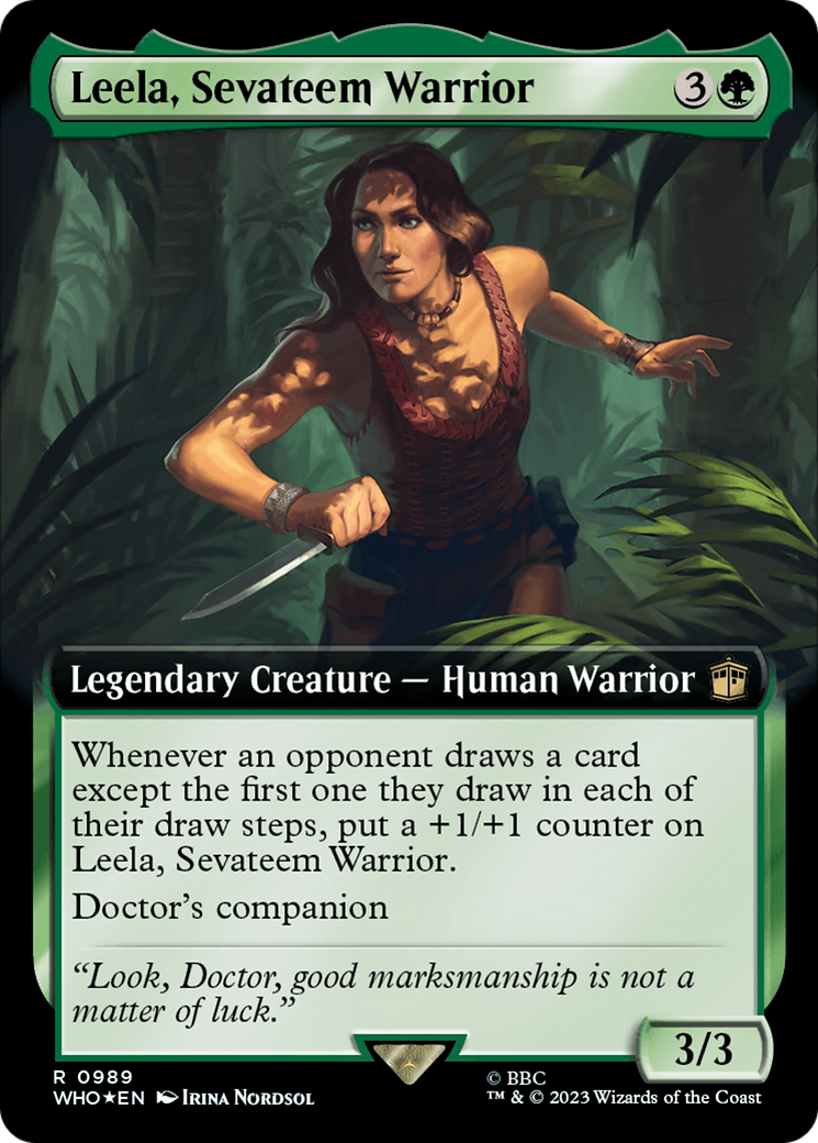 Leela, Sevateem Warrior (Extended Art) (Surge Foil) [Doctor Who] | Galaxy Games LLC