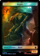 Human Noble // Beast Double-Sided Token (Surge Foil) [Doctor Who Tokens] | Galaxy Games LLC