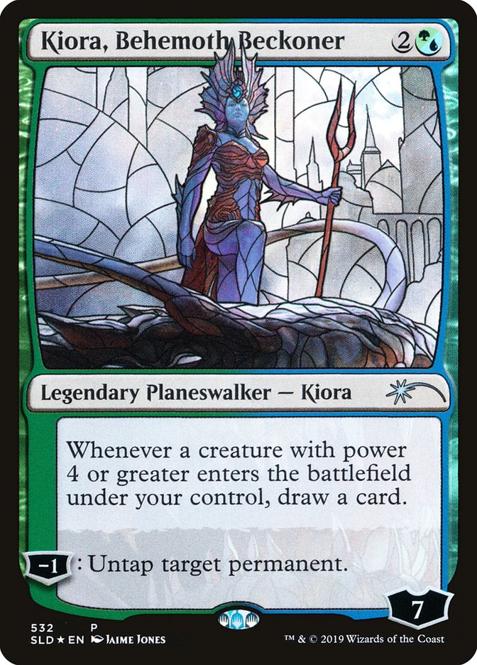 Kiora, Behemoth Beckoner (Stained Glass) [Secret Lair Drop Promos] | Galaxy Games LLC