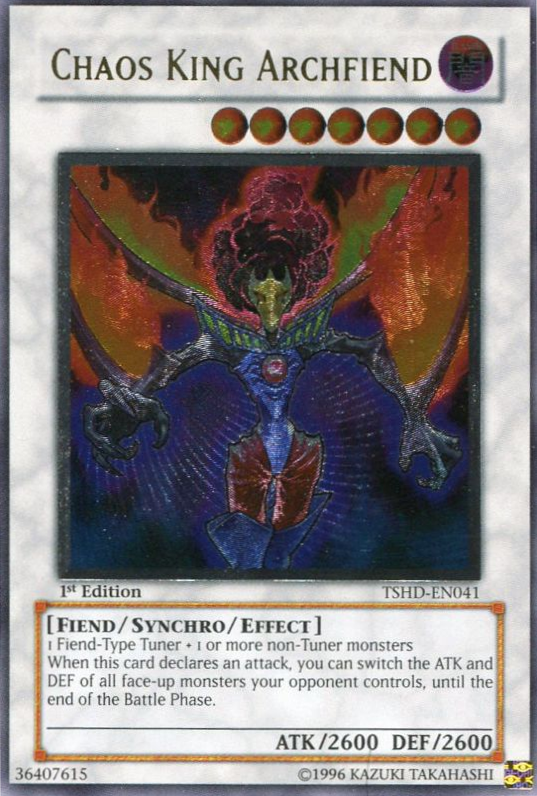 YuGiOh YuGiOh 5D's The Shining Darkness Ultra Rare Chaos King Archfiend TSHD-EN041 YuGiOh YuGiOh 5D's The Shining Darkness Ultra Rare Chaos King Archfiend TSHD-EN041