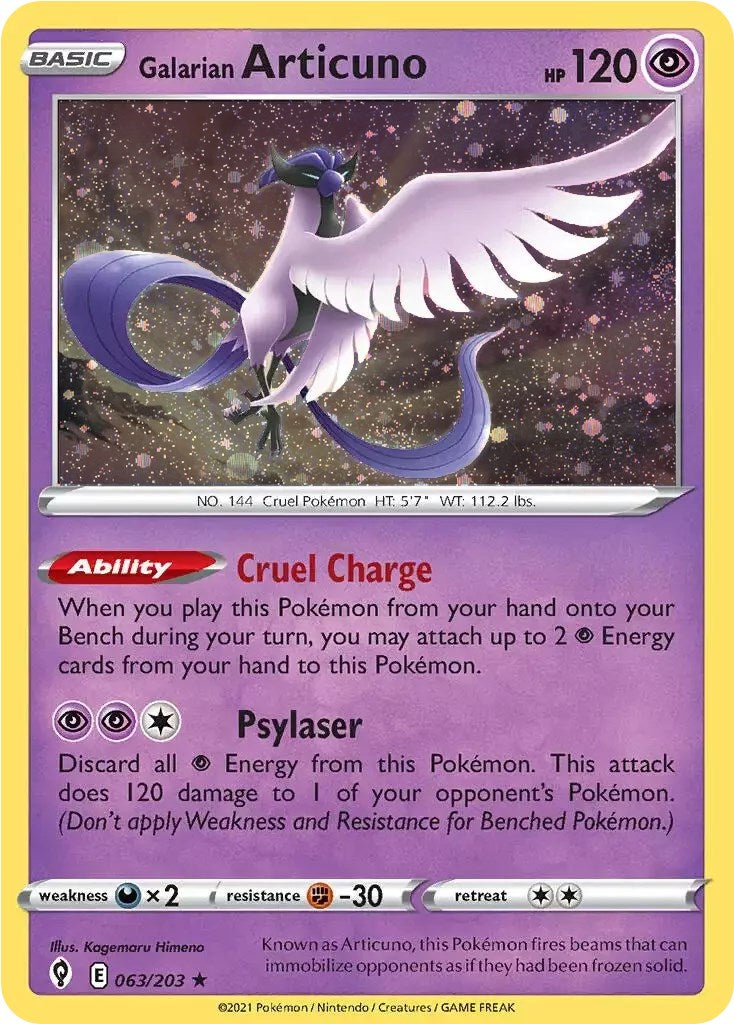 Galarian Articuno (063/203) (Cosmos Holo) [Sword & Shield: Evolving Skies] | Galaxy Games LLC