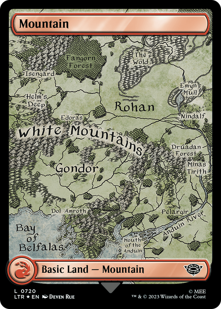 Mountain (720) (Surge Foil) [The Lord of the Rings: Tales of Middle-Earth] | Galaxy Games LLC