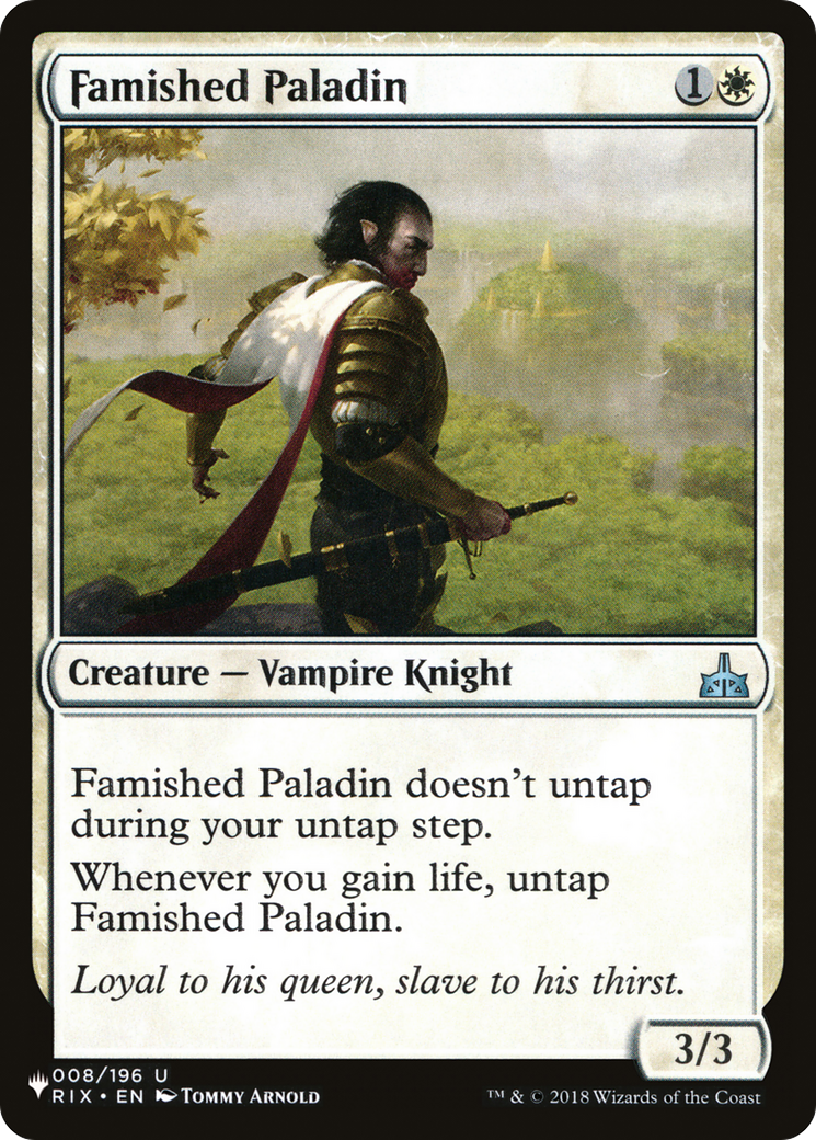 Famished Paladin [The List] | Galaxy Games LLC