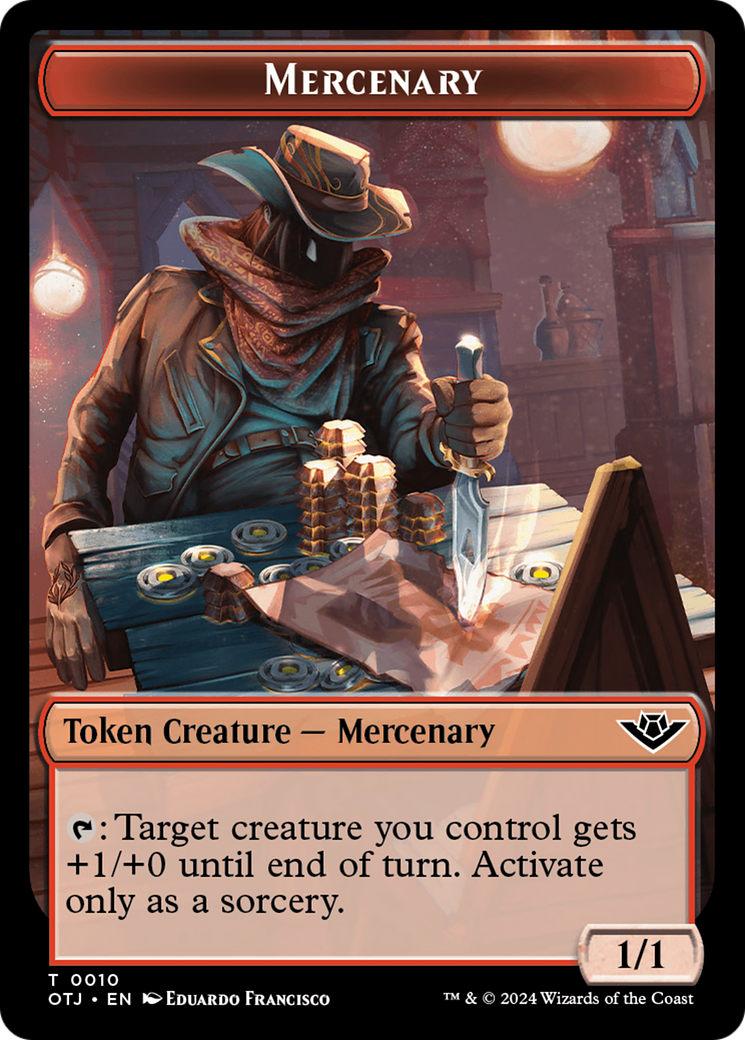 Mercenary // Construct Double-Sided Token [Outlaws of Thunder Junction Tokens] | Galaxy Games LLC