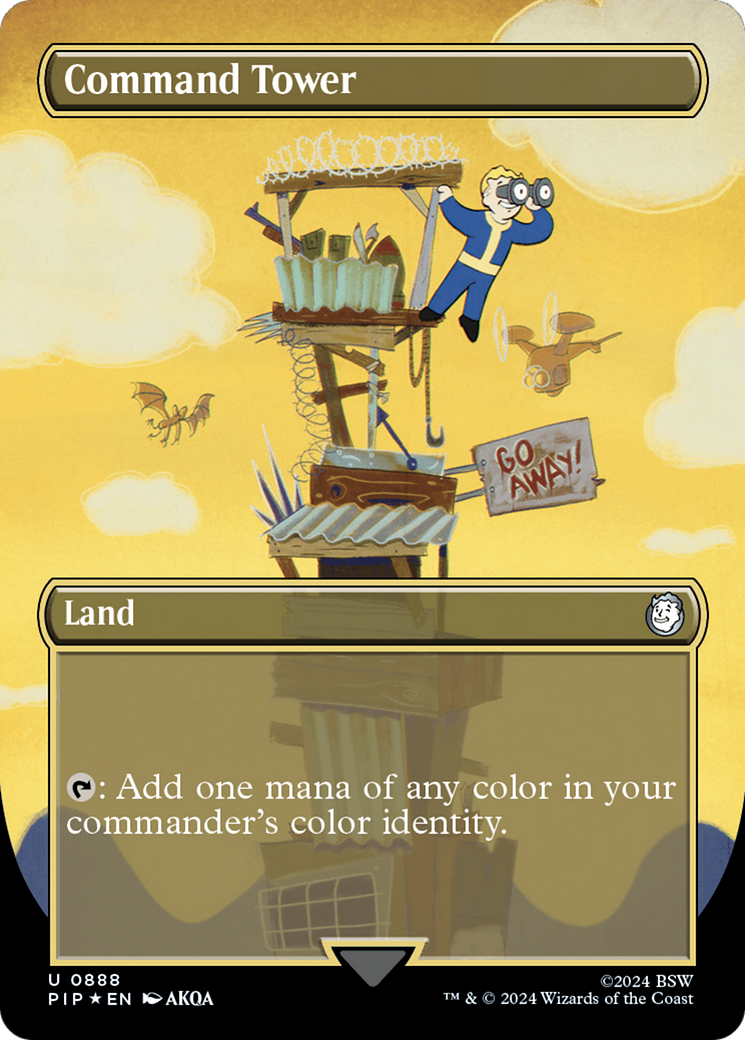 Command Tower (Borderless) (Surge Foil) [Fallout] | Galaxy Games LLC