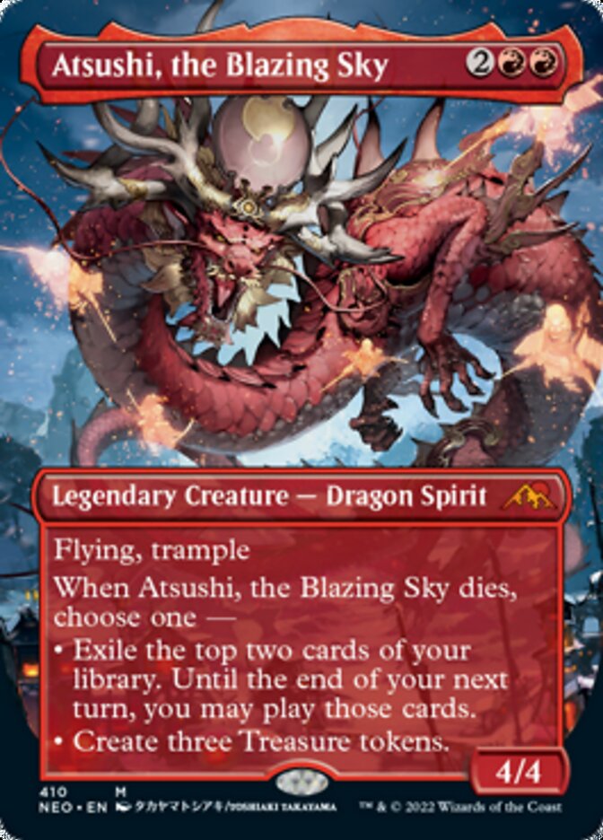 Atsushi, the Blazing Sky (Borderless Alternate Art) [Kamigawa: Neon Dynasty] | Galaxy Games LLC