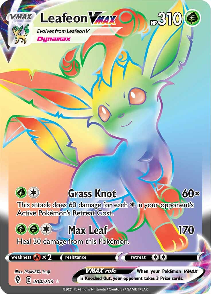 Leafeon VMAX (204/203) [Sword & Shield: Evolving Skies] | Galaxy Games LLC