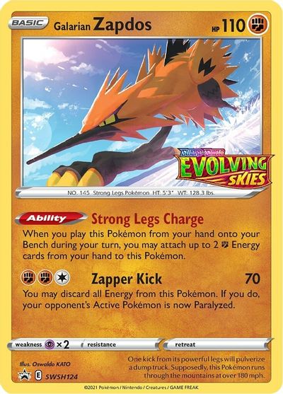 Galarian Zapdos (SWSH124) (Prerelease Promo) [Sword & Shield: Black Star Promos] | Galaxy Games LLC