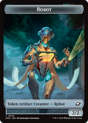 Robot // Emblem - Tezzeret, Cruel Captain Double-Sided Token [Edge of Eternities Tokens] | Galaxy Games LLC