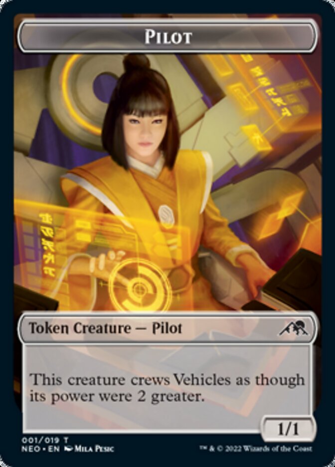 Spirit (002) // Pilot Double-Sided Token [Kamigawa: Neon Dynasty Tokens] | Galaxy Games LLC