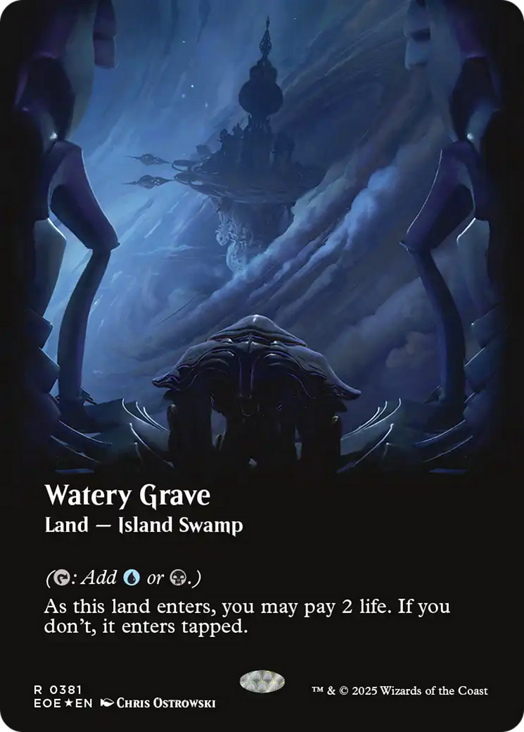 Watery Grave (Borderless) (Galaxy Foil) [Edge of Eternities] | Galaxy Games LLC