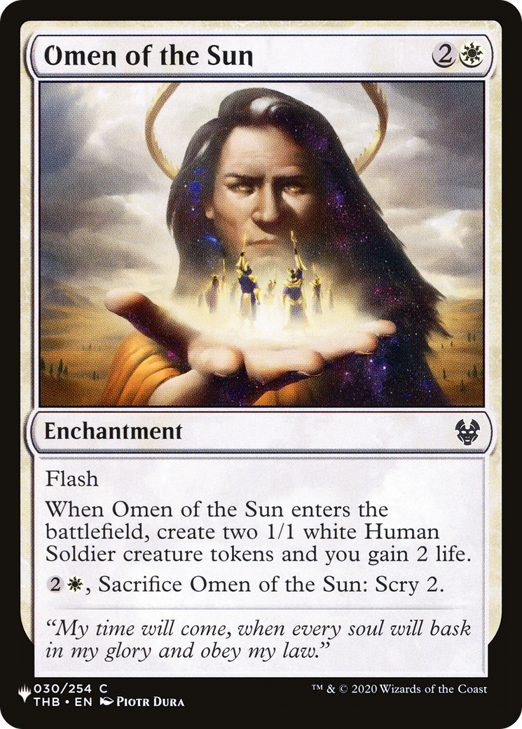 Omen of the Sun [The List] | Galaxy Games LLC