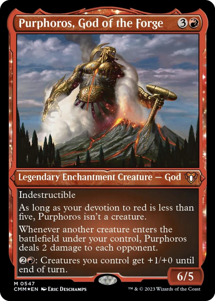 Purphoros, God of the Forge (Foil Etched) [Commander Masters] | Galaxy Games LLC