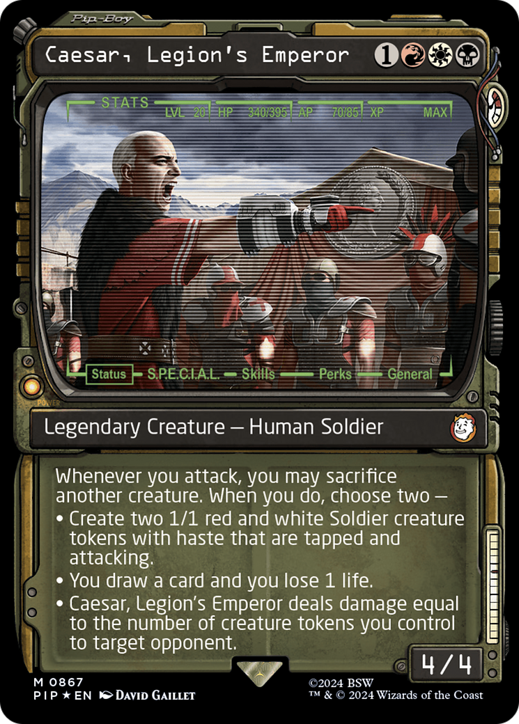 Caesar, Legion's Emperor (Showcase) (Surge Foil) [Fallout] | Galaxy Games LLC