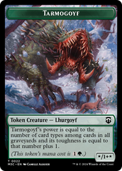 Tarmogoyf (Ripple Foil) // Saproling Double-Sided Token [Modern Horizons 3 Commander Tokens] | Galaxy Games LLC