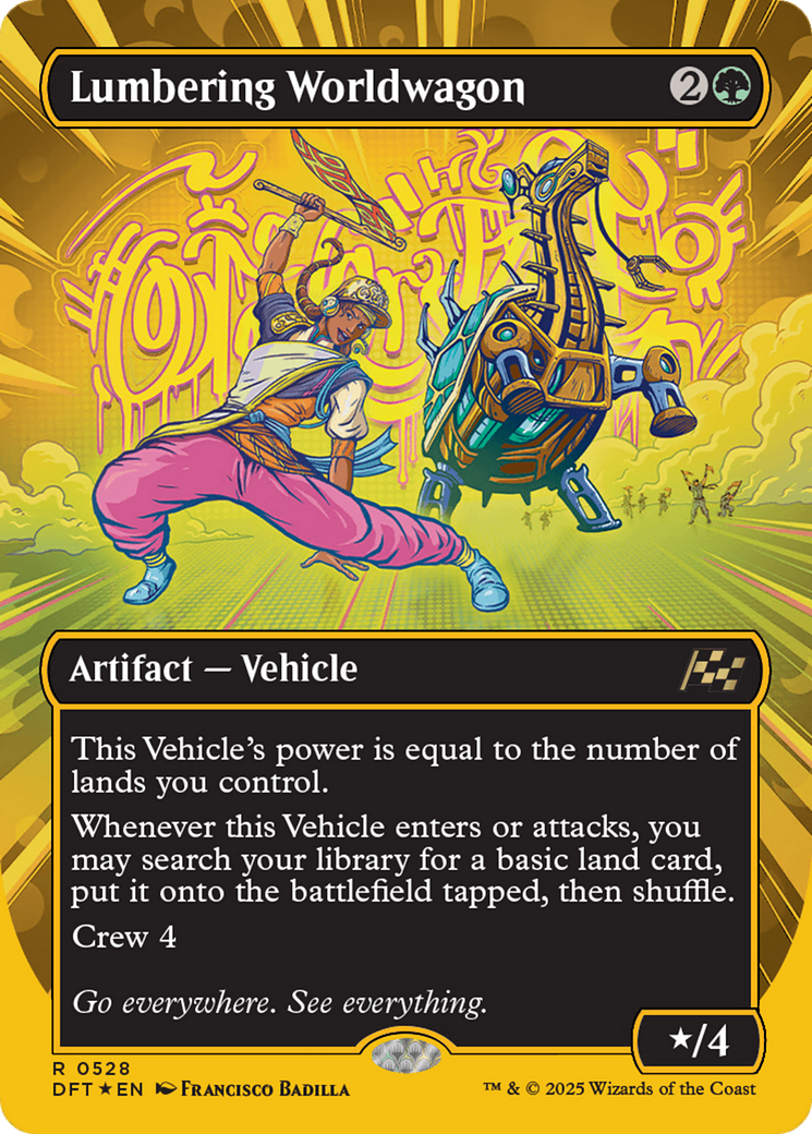 Lumbering Worldwagon (Borderless) (First-Place Foil) [Aetherdrift] | Galaxy Games LLC