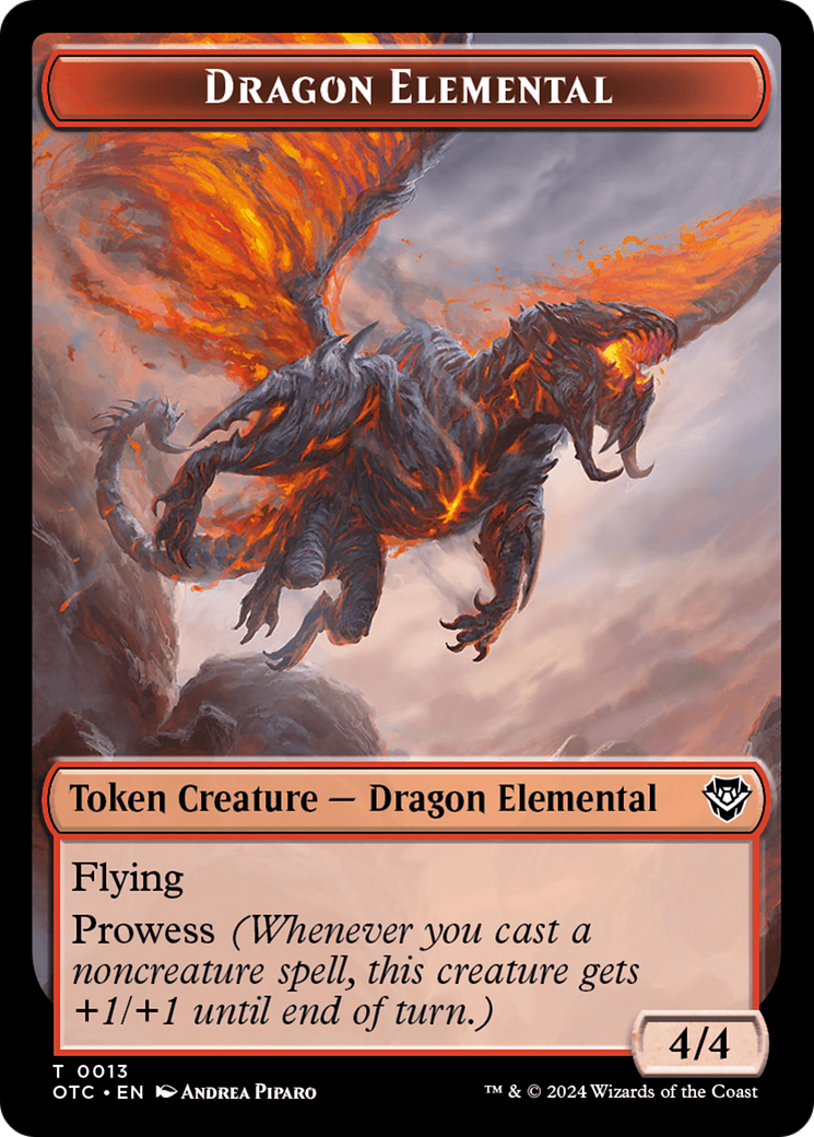 Dragon Elemental // Bird Illusion Double-Sided Token [Outlaws of Thunder Junction Commander Tokens] | Galaxy Games LLC