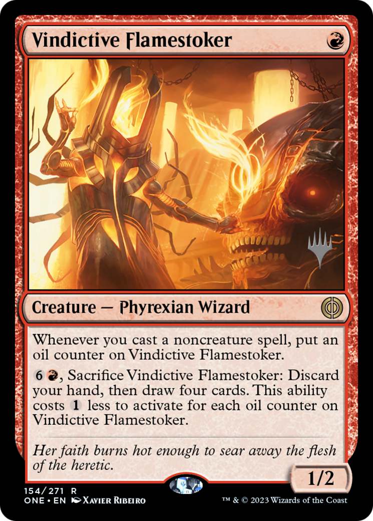 Vindictive Flamestoker (Promo Pack) [Phyrexia: All Will Be One Promos] | Galaxy Games LLC